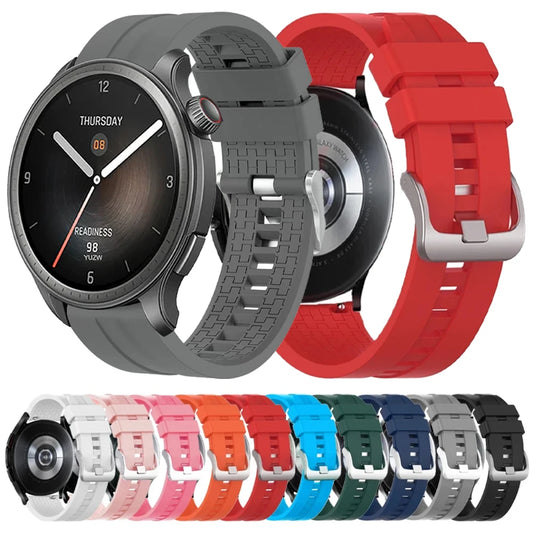 20 22mm Rubber Watch Strap for Huami Amazfit BALANCE/Bip 5 U Pro Sport Watchband GTR 4 3 Pro 2e 47mm 42mm/GTS 4 3 2e/Active Band